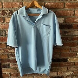 Men's Performance Blue Polo Shirt Size Large With Front Pocket